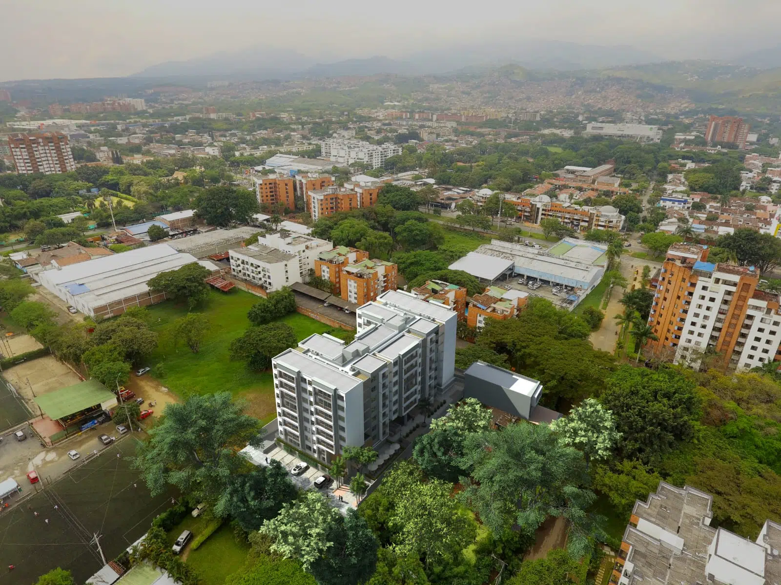 68 Living Apartaestudios — Vista aérea, Cali, Colombia